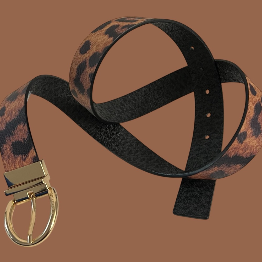 Michael Kors Black and Brown Reversible Belt Size Large